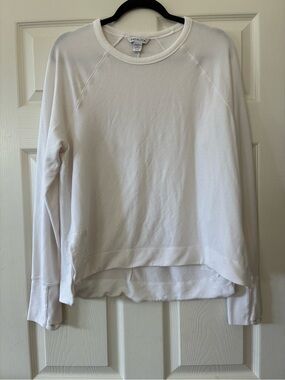 Athleta White Crewneck Sweatshirt Pullover